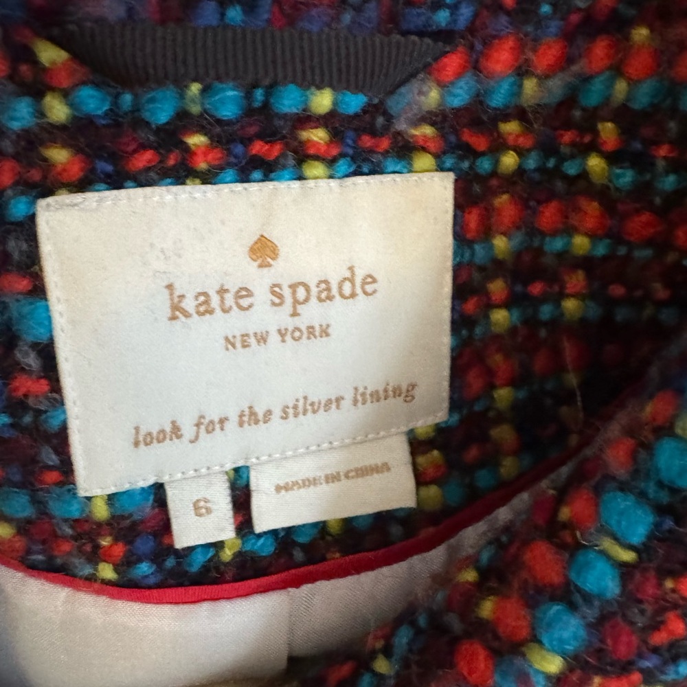 Kate Spade ♠️ Tweed Pattern Blazer 6 - Picture 5 of 7